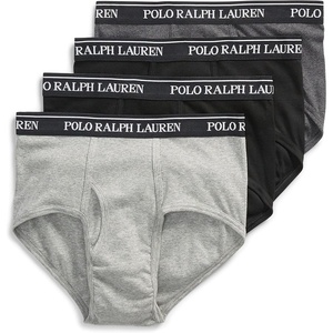 POLO RALPH LAUREN Men’s Classic Fit Cotton Briefs, Multipacks(Andover Heather  Polo Black  Madison Heather – 4 Pack)