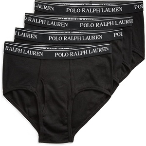 POLO RALPH LAUREN Men’s Classic Fit Cotton Briefs, Multipacks(Polo Black – 4 Pack)
