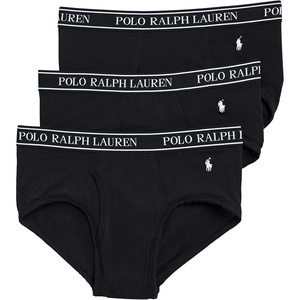 POLO RALPH LAUREN Men’s Classic Fit Stretch Briefs Multi-pack(Polo Black/White – 3 Pack)