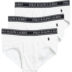 POLO RALPH LAUREN Men’s Classic Fit Stretch Briefs Multi-pack(White/Navy – 3 Pack)