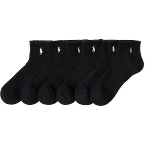 POLO RALPH LAUREN Men’s Performance Cotton Quarter Socks(Black)