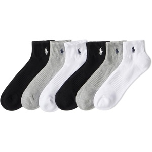 POLO RALPH LAUREN Men’s Performance Cotton Quarter Socks(Gray Heather Assorted)