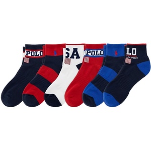 POLO RALPH LAUREN Men’s Performance Cotton Quarter Socks(Usa Stadium)