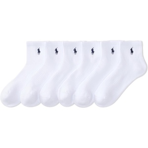 POLO RALPH LAUREN Men’s Performance Cotton Quarter Socks(White)