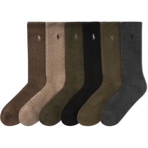 POLO RALPH LAUREN Men’s Performance Crew Socks 6 Pack(Olive Assorted)