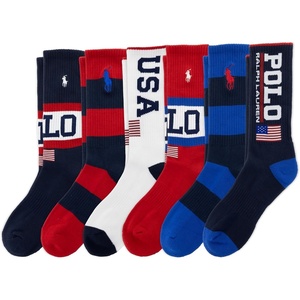 POLO RALPH LAUREN Men’s Performance Crew Socks 6 Pack(Usa Stadium)