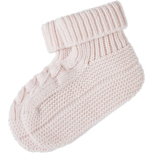 POLO RALPH LAUREN Unisex-baby Baby’s Bootie with Cable 1 Pair Pack Soft Cotton Comfort(Soft Pink)