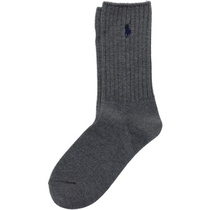 POLO RALPH LAUREN Women’s Casual Solid Color Crew Socks – 1 Pair – Combed Cotton Comfort(Charcoal Gray Heather)