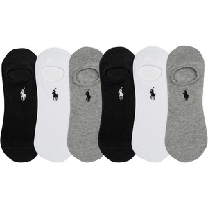 POLO RALPH LAUREN Women’s Performance Cotton Liner Socks – 6 Pair Pack – Breathable Mesh & Sport Cushioning(Gray Assorted)