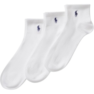 POLO RALPH LAUREN Women’s Super Soft Ankle Socks – 3 Pair Pack – Reinforced Heel & Toe(White)