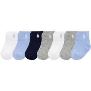 Polo Ralph Lauren Baby’s Classic Sport Ankle Socks, 6 Pair Pack, Soft Stretchy Yarn & Stay Up Top(Soft Blue – 7 Pair Gift Box)