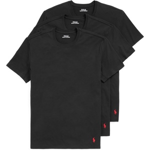 Polo Ralph Lauren Men’s 4d Flex Cooling Ventilation Cotton Modal Crew Undershirts, 3-Pack(Polo Black/Red – 3 Pack)