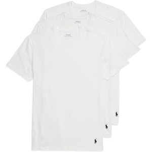 Polo Ralph Lauren Men’s 4d Flex Cooling Ventilation Cotton Modal Crew Undershirts, 3-Pack(White/Cruise Navy – 3 Pack)