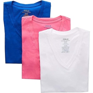 Polo Ralph Lauren Men’s Classic Fit Cotton V-Neck Undershirt 3-Pack(Blue/Pink/White)