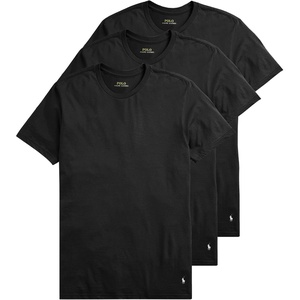 Polo Ralph Lauren Mens Classic Stretch Crew Undershirts Big & Tall 3-Pack(Black/Red – 3 Pack)