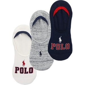 Polo Ralph Lauren Men’s Dress Liner Socks – 3 Pair Pack – Lightweight Cotton Comfort with Non-Slip Heel(Americana Assorted)