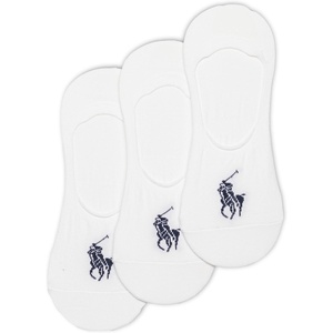 Polo Ralph Lauren Men’s Dress Liner Socks – 3 Pair Pack – Lightweight Cotton Comfort with Non-Slip Heel(White)