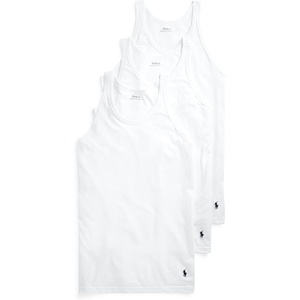 Polo Ralph Lauren Men’s Slim Fit Cotton Tank 3-Pack(White/Navy – 3 Pack)