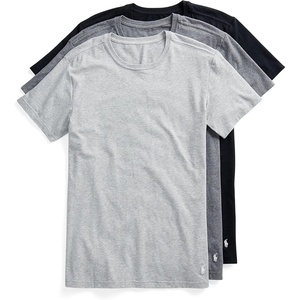 Polo Ralph Lauren Mens Slim Fit Stretch Crew Undershirts 3-Pack(Polo Black/White  Charcoal Heather/White  Andover Heather/White – 3 Pack)