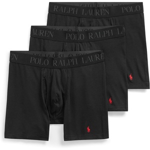 Polo Ralph Lauren Underwear Men’s 4D Flex Cotton Modal Boxer Briefs 3 Pack(Polo Black)