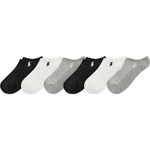 Polo Ralph Lauren girls Mesh Sport Low Cut Socks – 6 Pair Pack – Breathable Soft Cushioned Comfort(Gray Assorted)