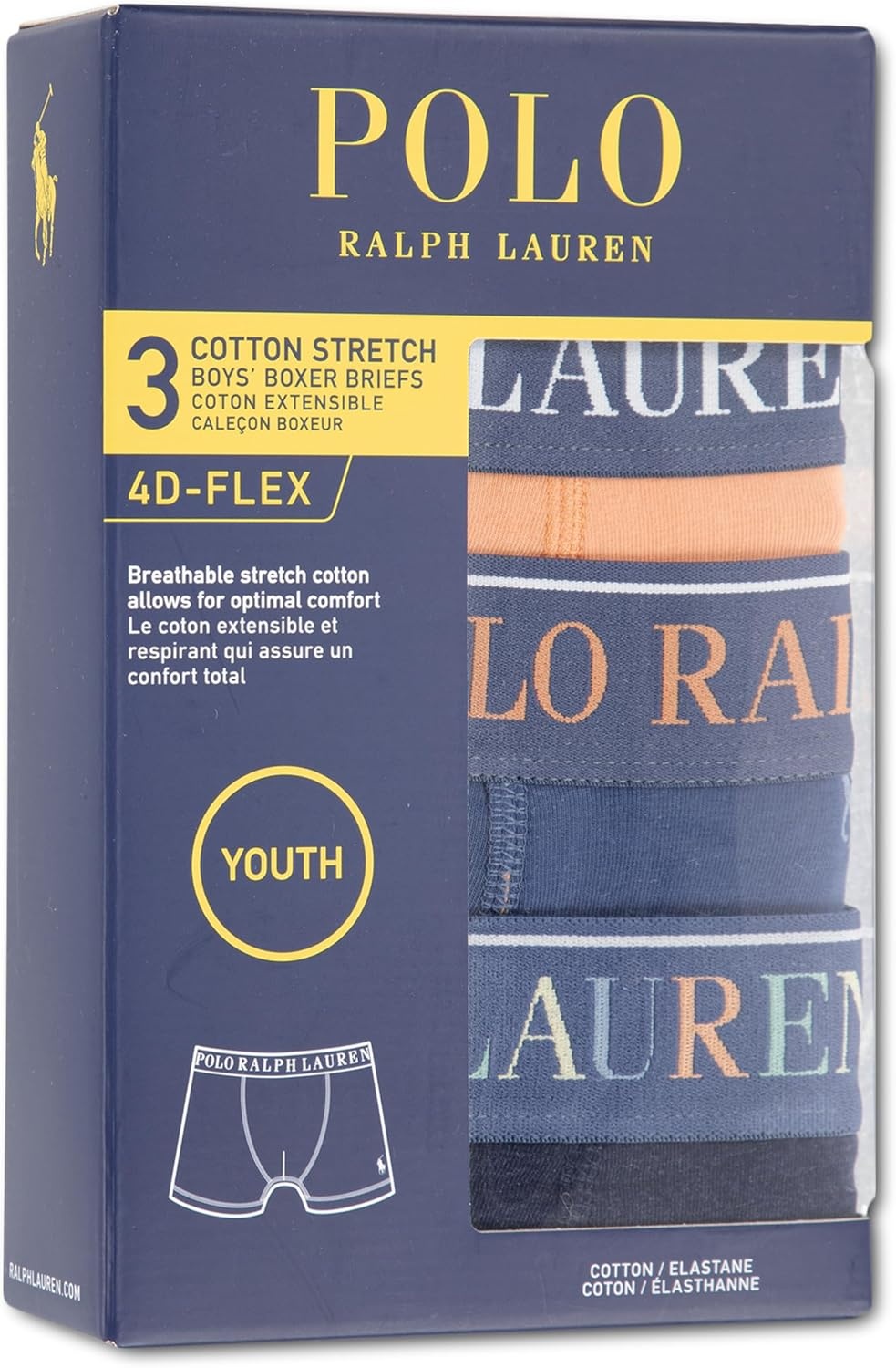 imagePOLO RALPH LAUREN Boys Multipack Boxer BriefsPoppy Orange 3pack
