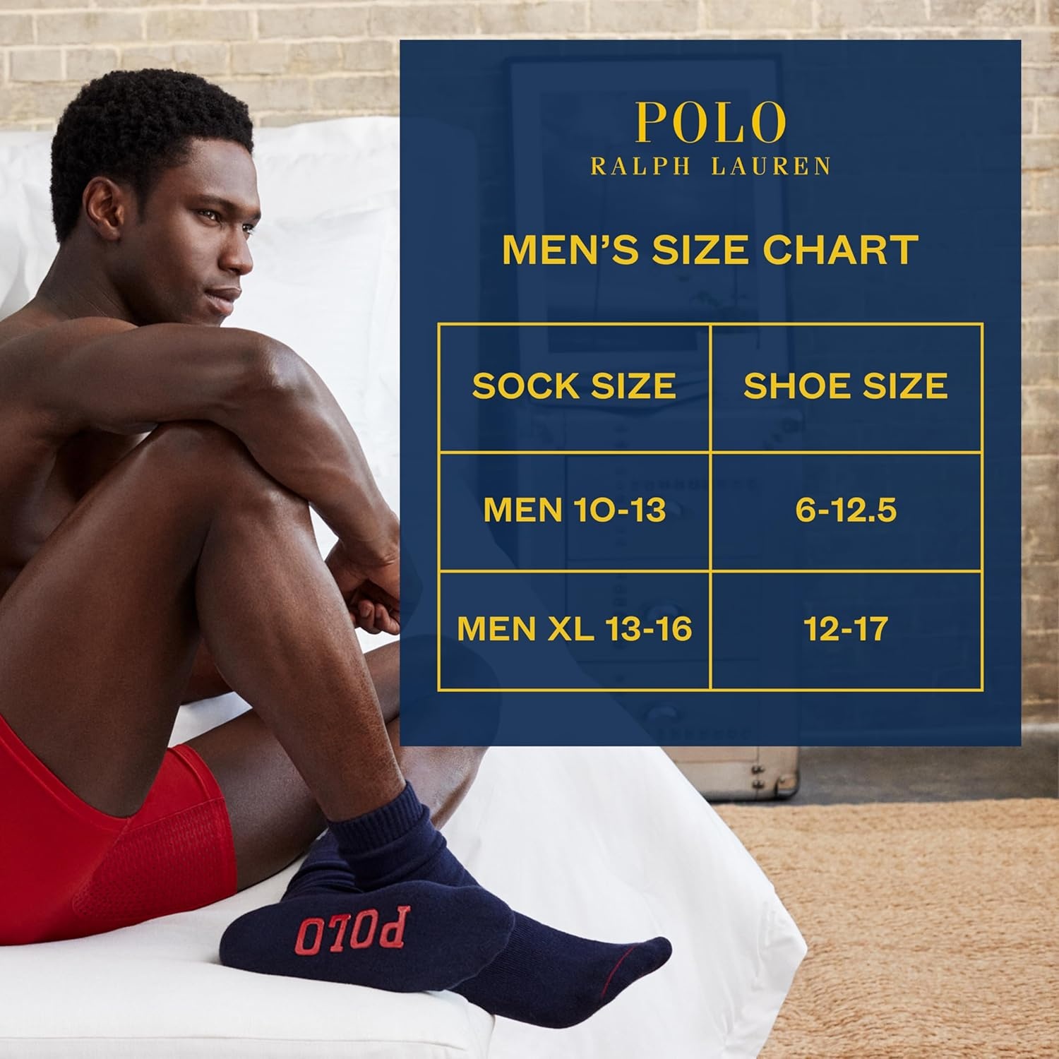 image:imagePOLO RALPH LAUREN Mens Casual Cozy Gripper Lounge SocksNavy