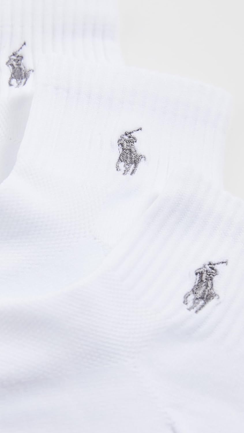 image:imagePOLO RALPH LAUREN Mens Tech Athletic Ankle Cushioned Arch Support Socks 3PackWhite