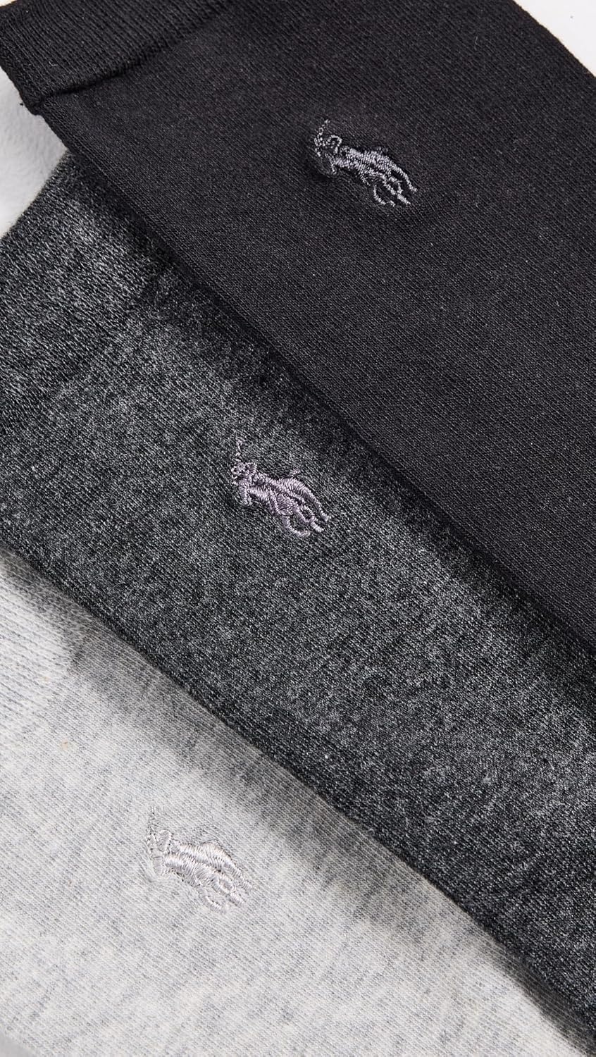 image:imagePOLO RALPH LAUREN Womens Classic Flat Knit Socks 3 PackCharcoal Heather Assorted