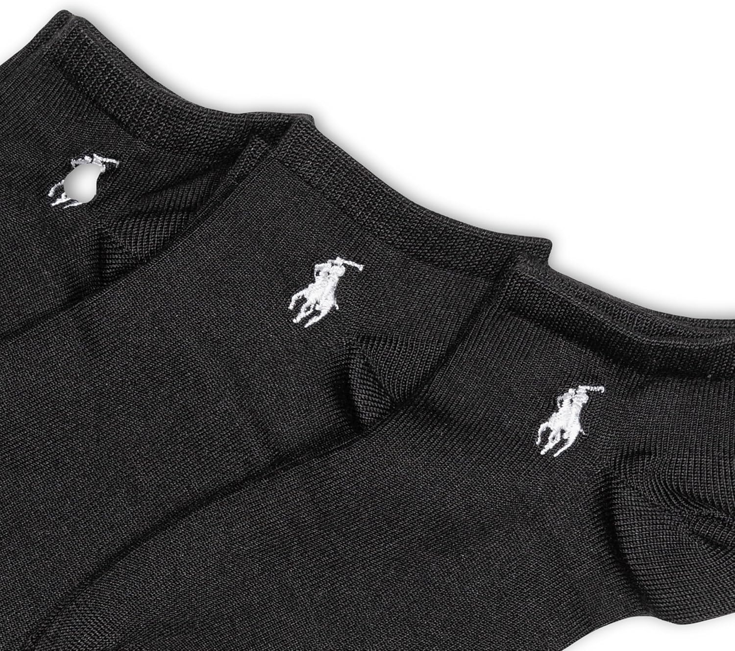 image:imagePOLO RALPH LAUREN Womens Super Soft Low Cut Socks 3 Pair Pack Reinforced Heel amp ToeBlack
