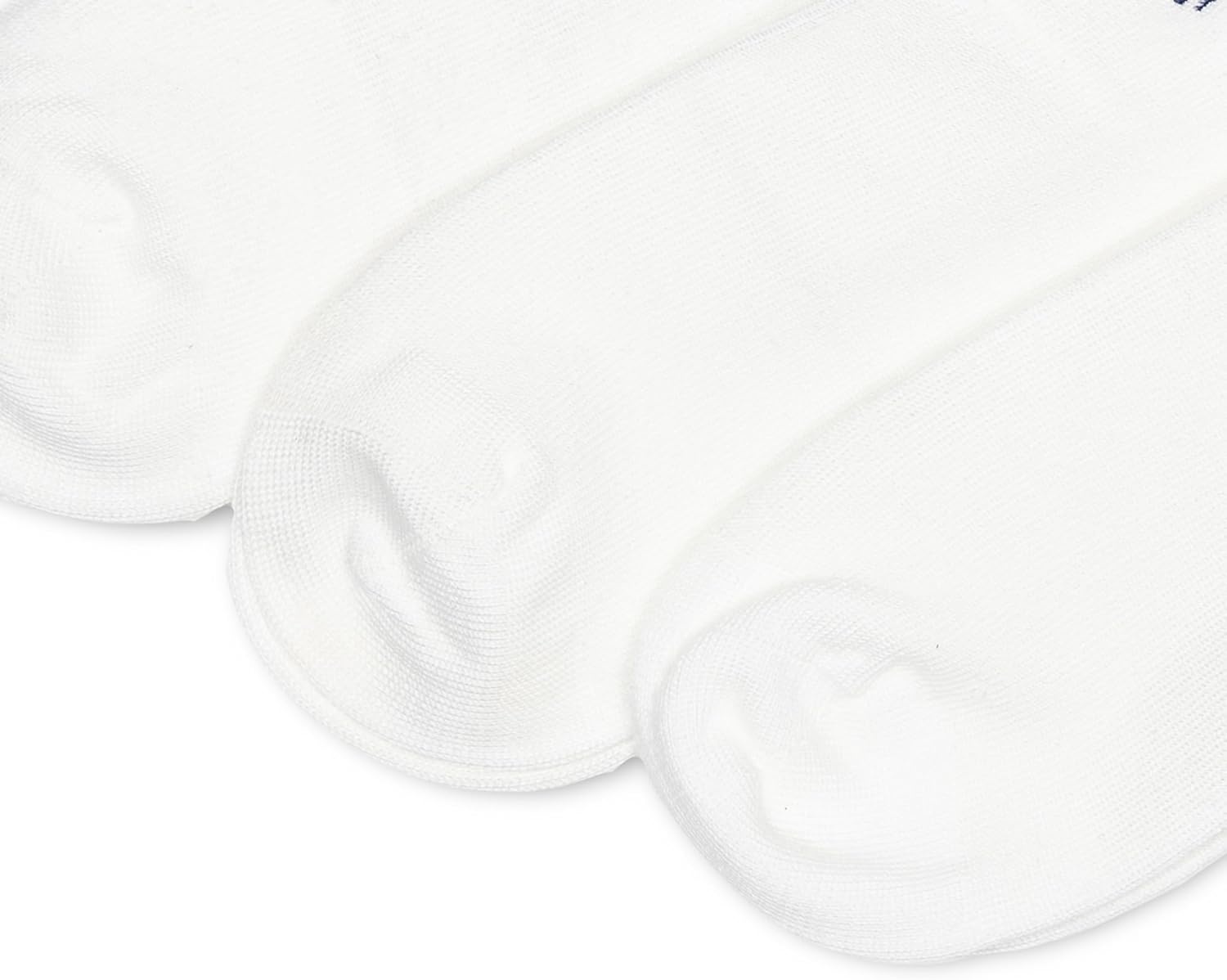 image:imagePOLO RALPH LAUREN Womens Super Soft Low Cut Socks 3 Pair Pack Reinforced Heel amp ToeWhite