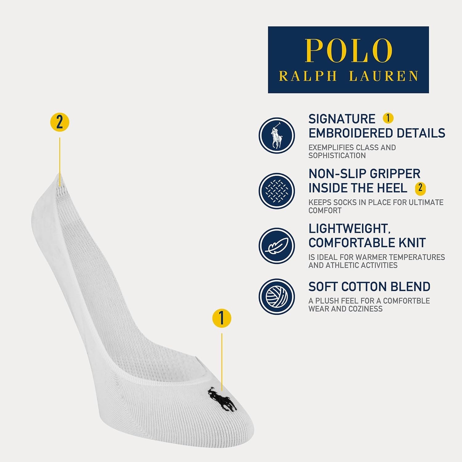 image:imagePOLO RALPH LAUREN Womens Ultra Low Liner Socks 3 PackSweatshirt Gray Heather