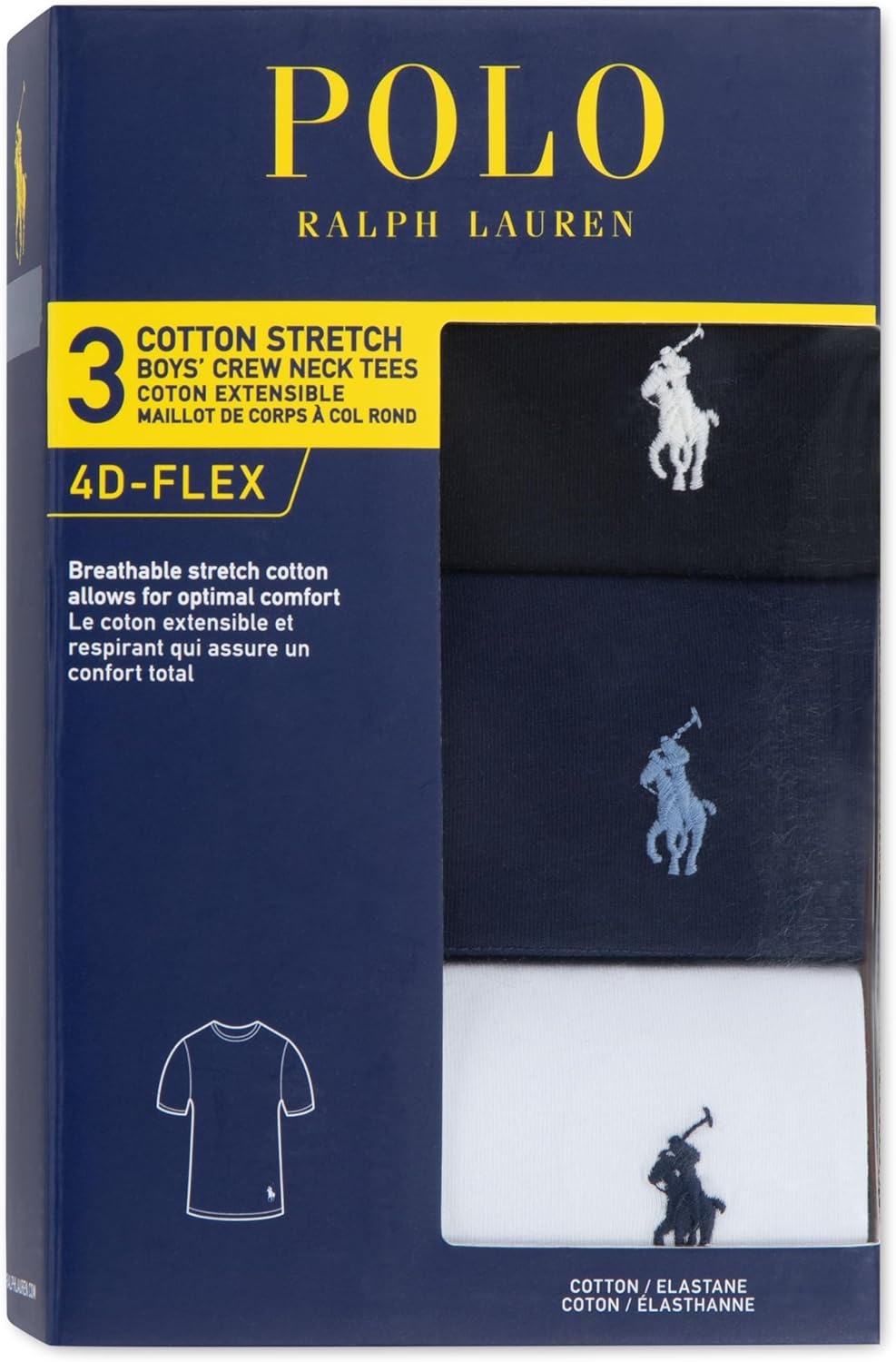 imagePolo Ralph Lauren Boys MultiPack Short Sleeve UndershirtPolo Black