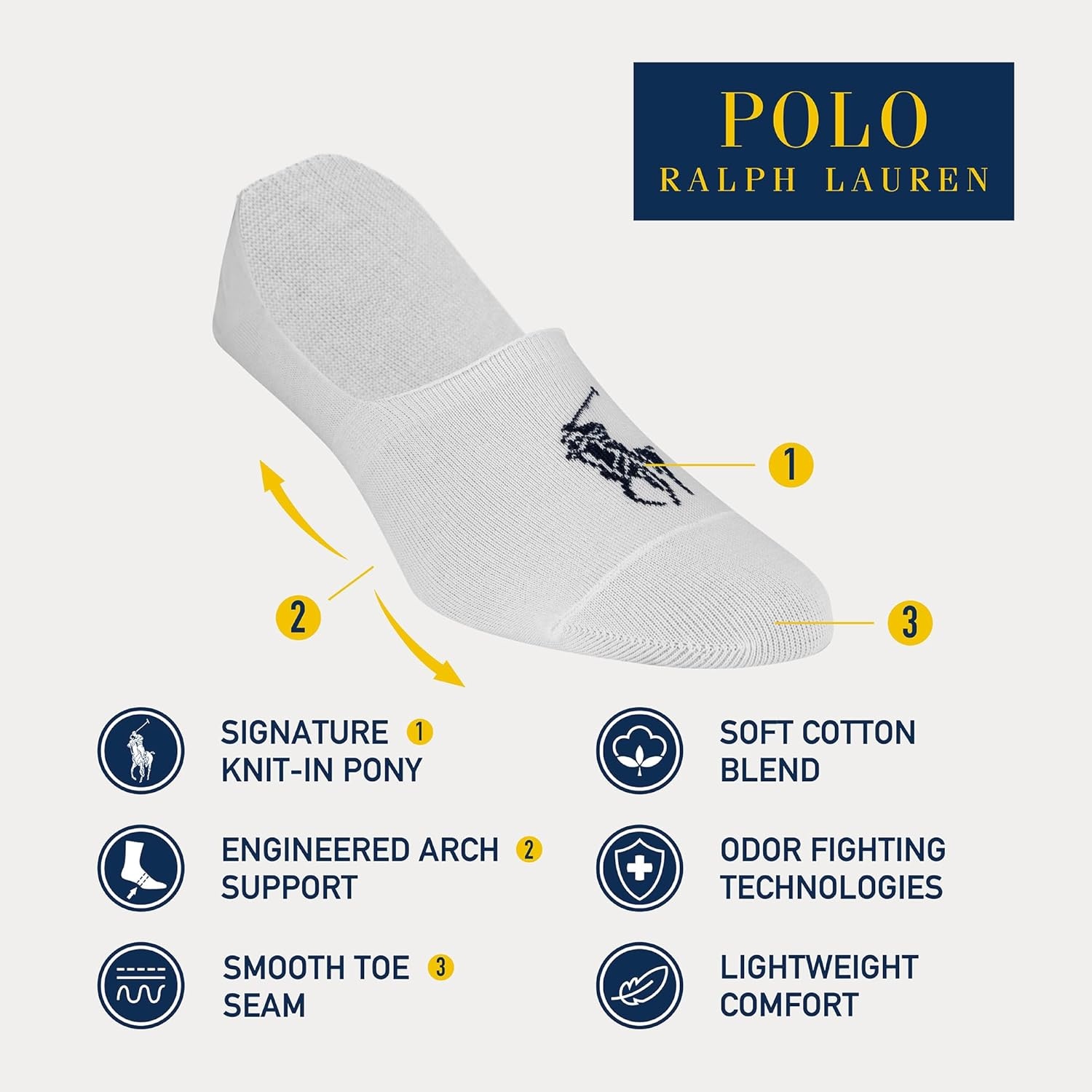 image:imagePolo Ralph Lauren Mens Light Weight Liner 3 Pair Pack Black Mens Shoe Size 1217