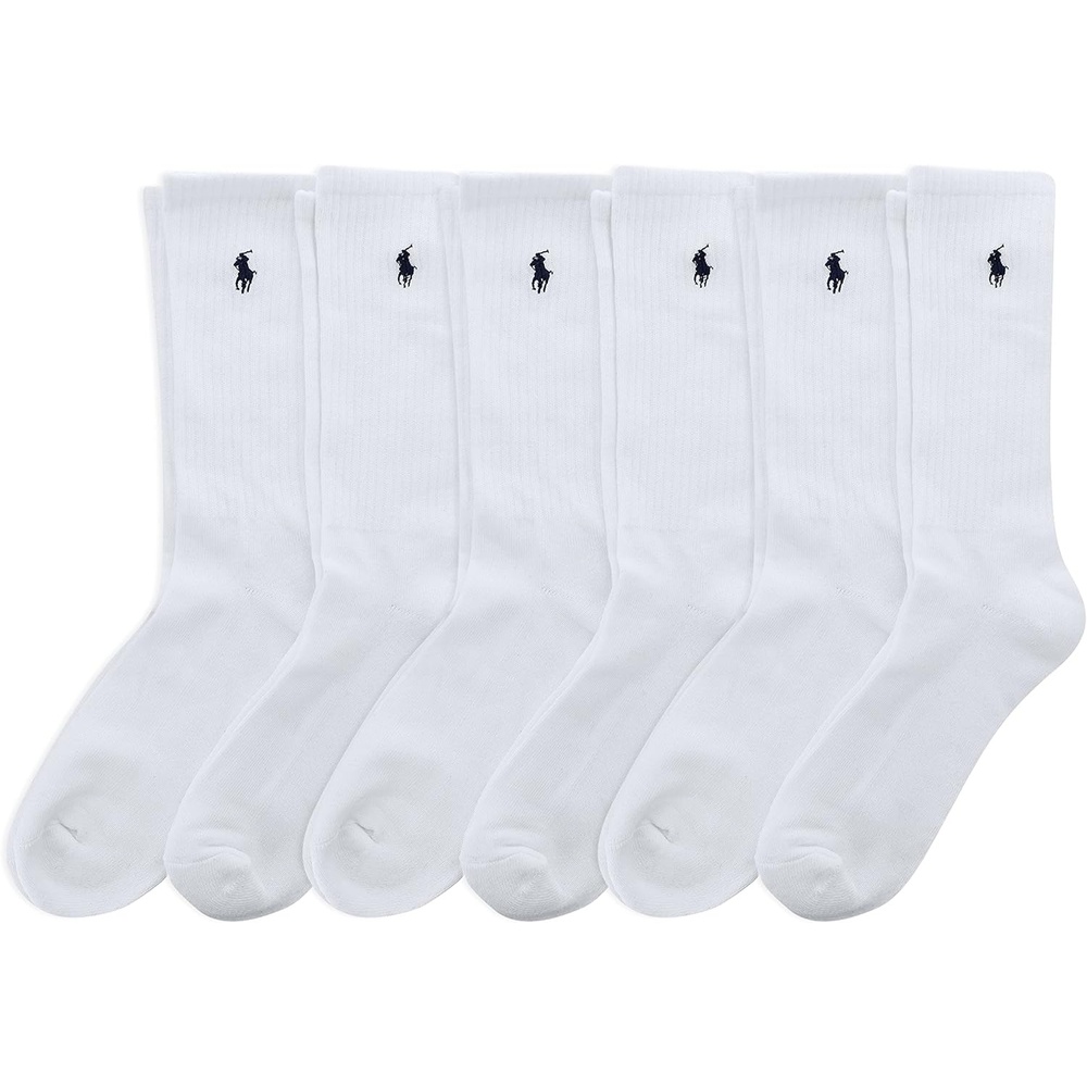 image:imagePOLO RALPH LAUREN Mens Performance Crew Socks 6 PackCrew White