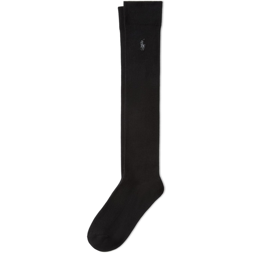 image:imagePOLO RALPH LAUREN Womens Classic Ribbed Knee High Socks 1 Pair Pack Cotton ComfortBlack
