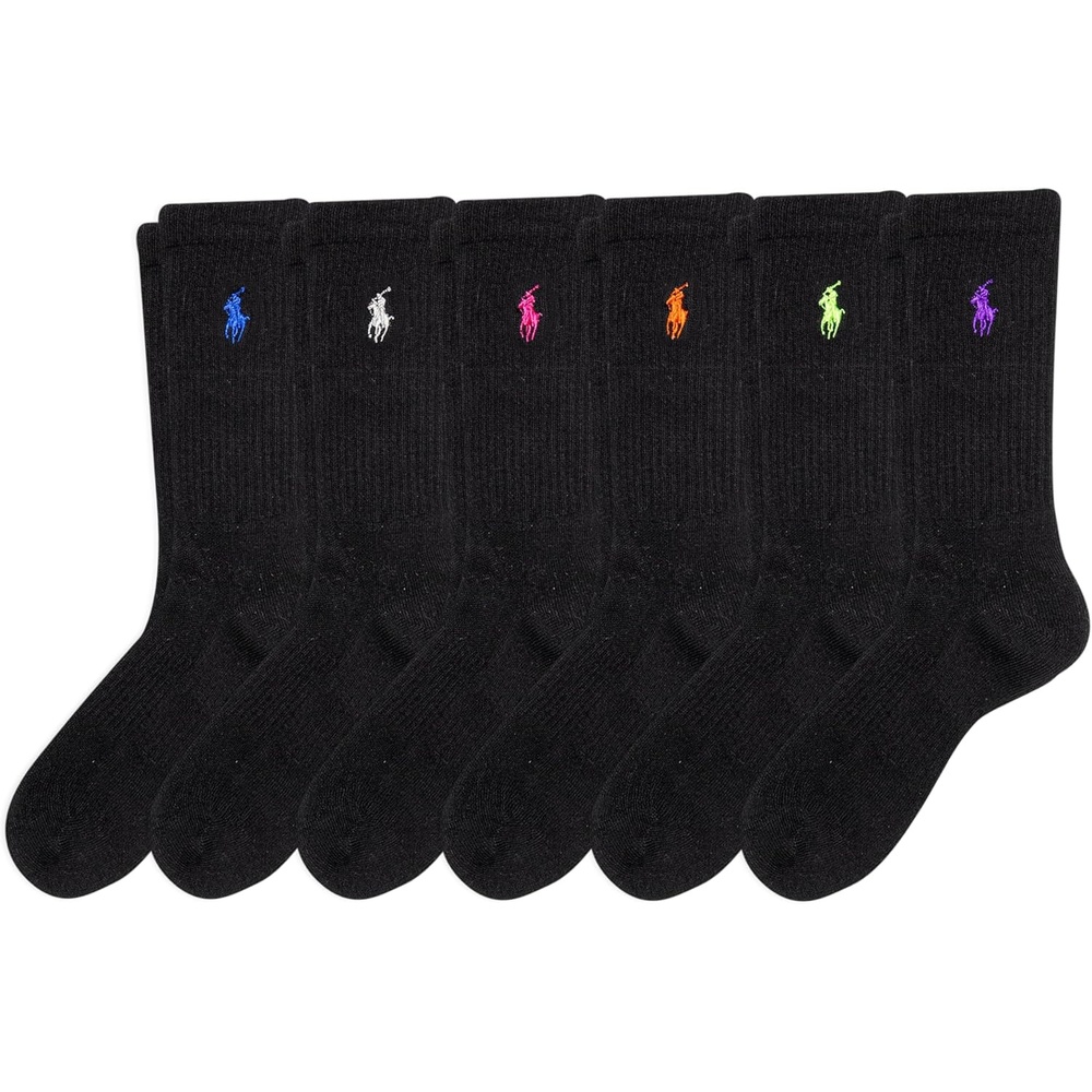 image:imagePOLO RALPH LAUREN Womens Crew Sport Socks 6 PackBlack Assorted