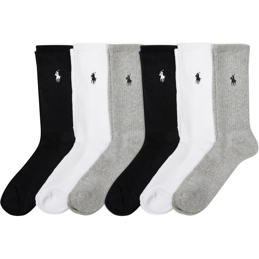 image:imagePOLO RALPH LAUREN Womens Crew Sport Socks 6 PackGray Assorted