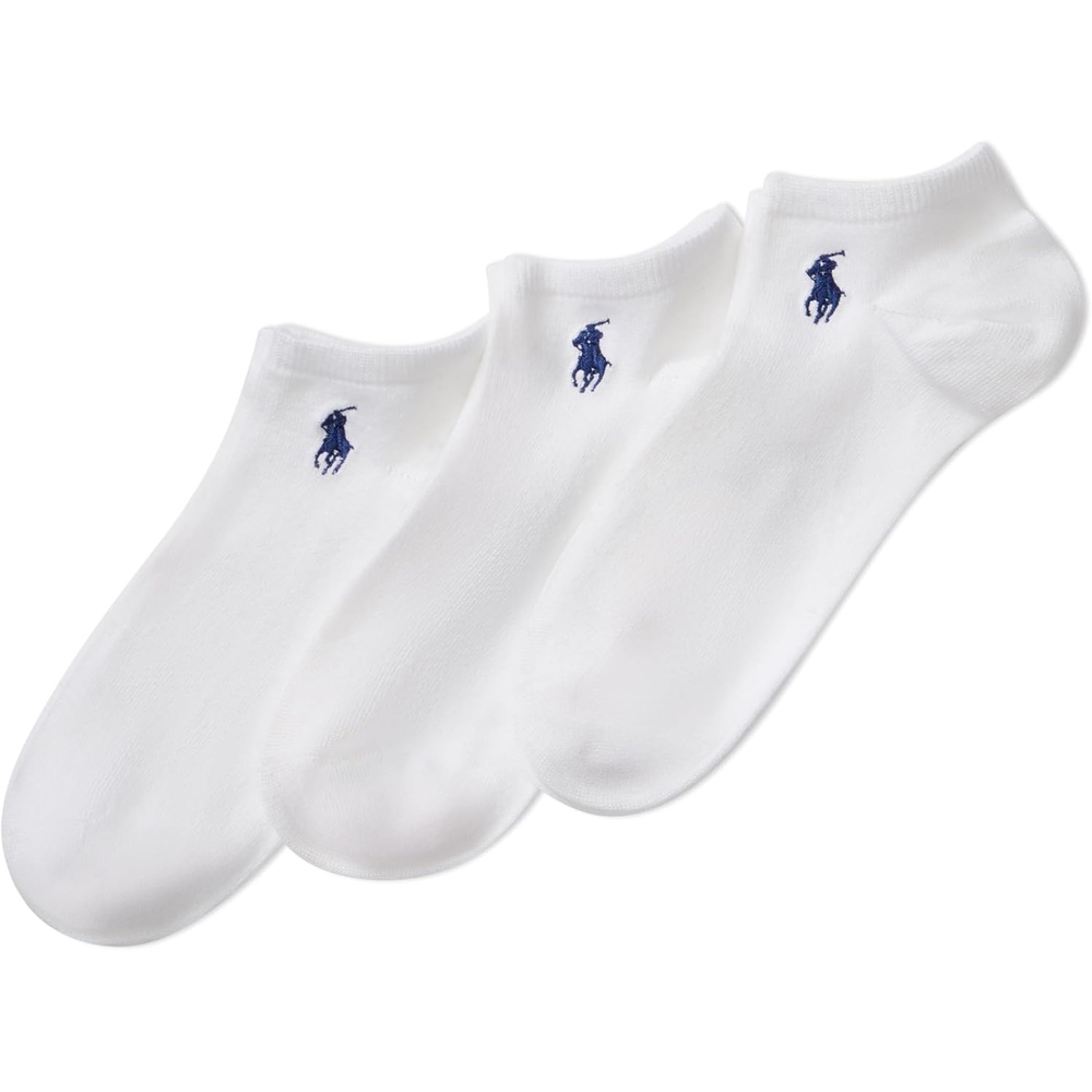 image:imagePOLO RALPH LAUREN Womens Super Soft Low Cut Socks 3 Pair Pack Reinforced Heel amp ToeWhite