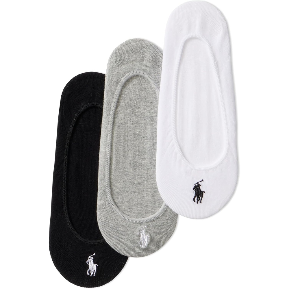 image:imagePOLO RALPH LAUREN Womens Ultra Low Liner Socks 3 PackSweatshirt Gray Heather