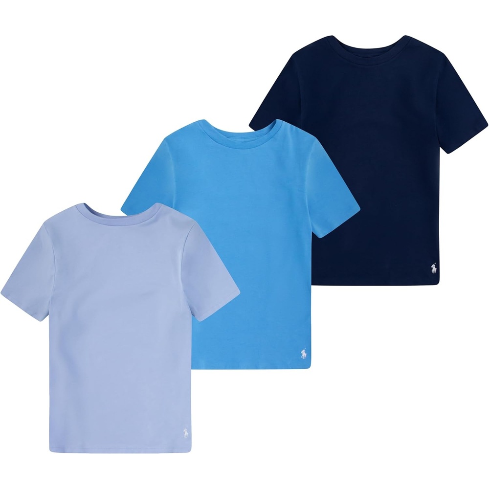 imagePolo Ralph Lauren Boys MultiPack Short Sleeve UndershirtBlue 3pack