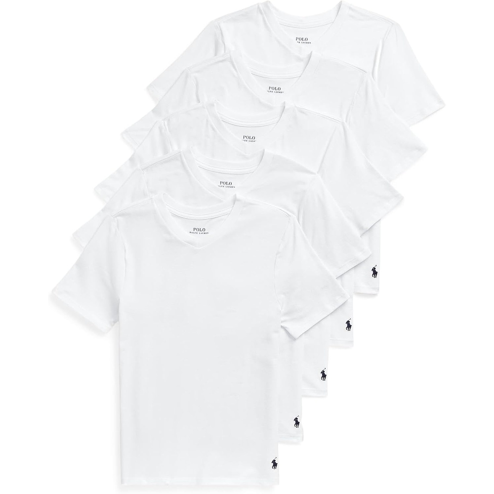 imagePolo Ralph Lauren Boys MultiPack Short Sleeve UndershirtWhite 5pack