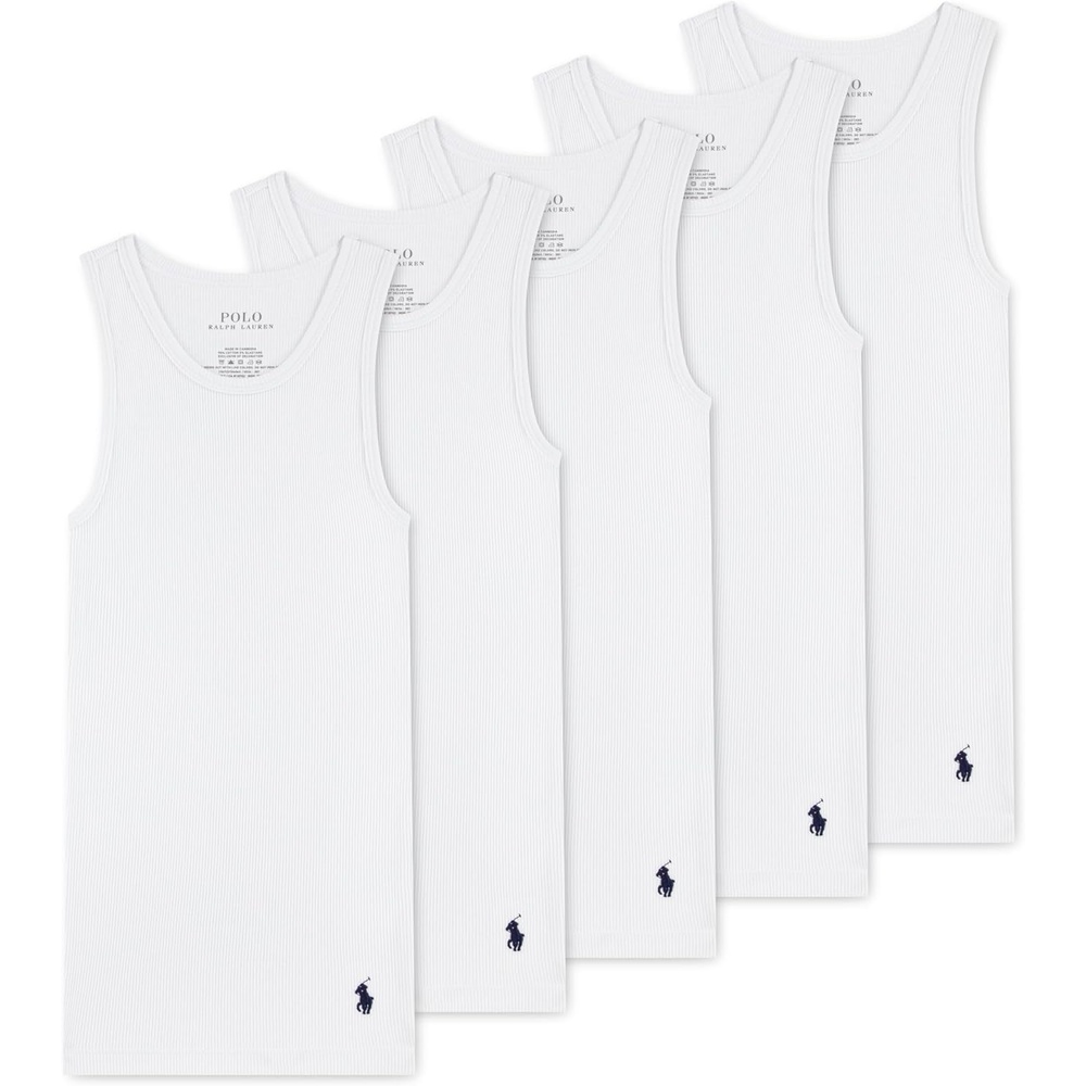 imagePolo Ralph Lauren Boys MultiPack Tank Top UndershirtWhite