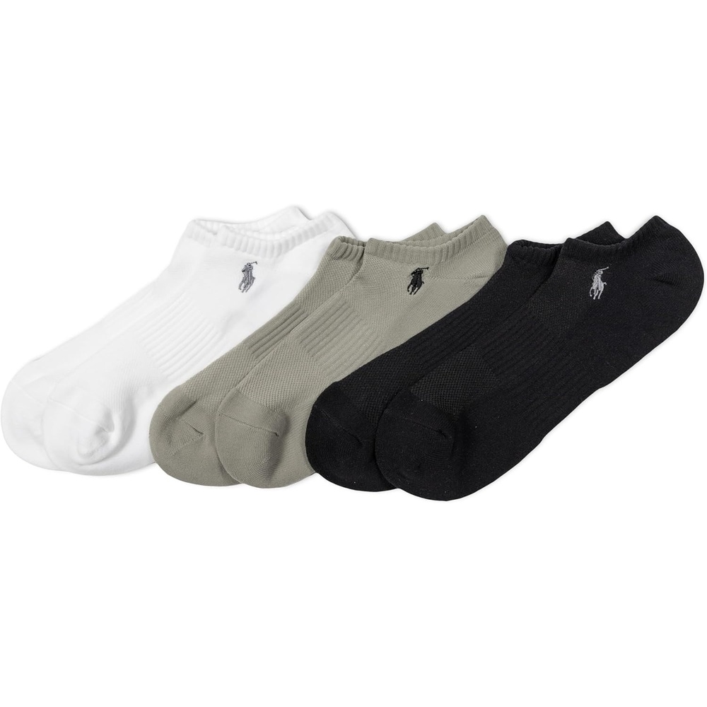 image:imagePolo Ralph Lauren Mens Tech Athletic Low Cut Sport Cushioned Arch Support Socks 3PackBlack