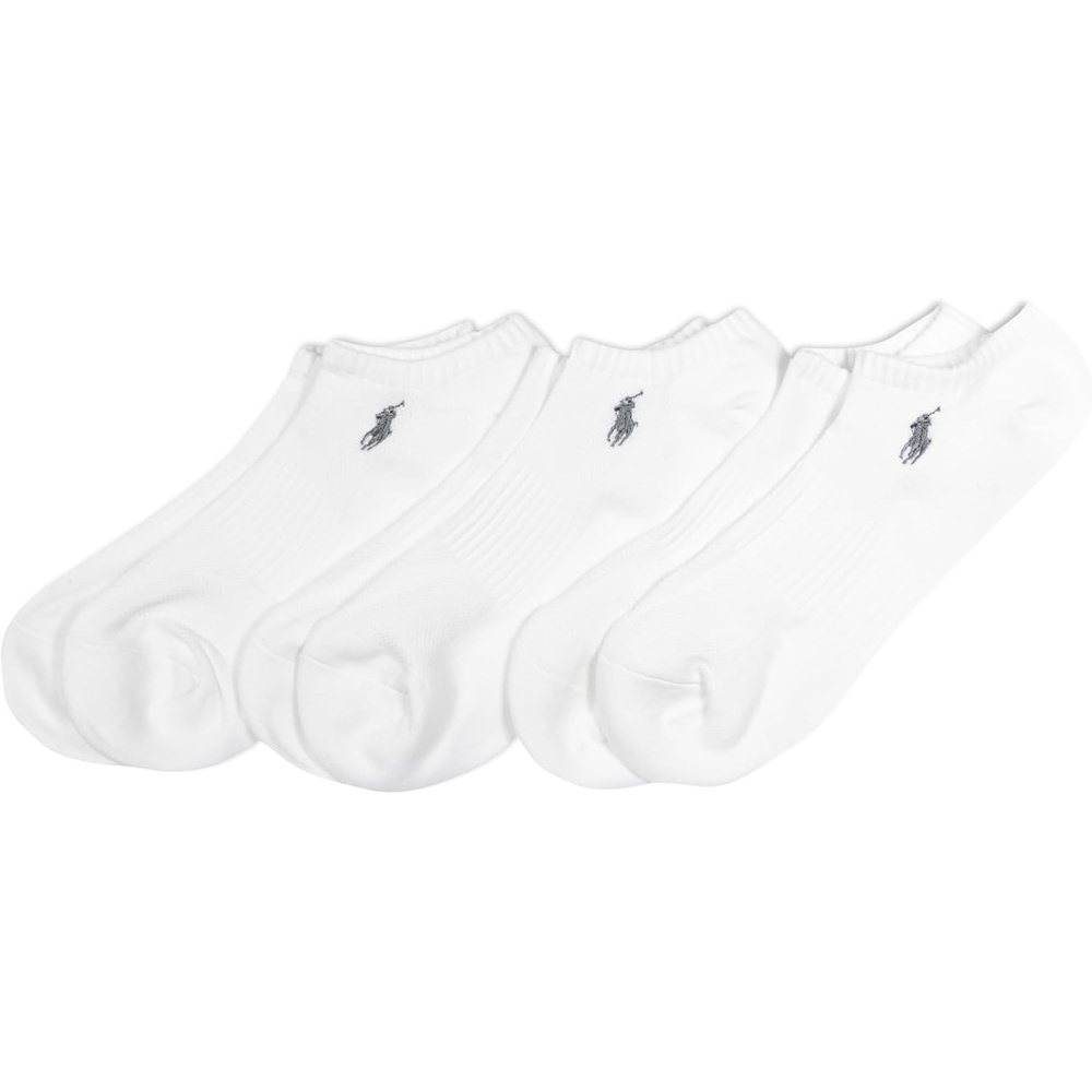 image:imagePolo Ralph Lauren Mens Tech Athletic Low Cut Sport Cushioned Arch Support Socks 3PackWhite