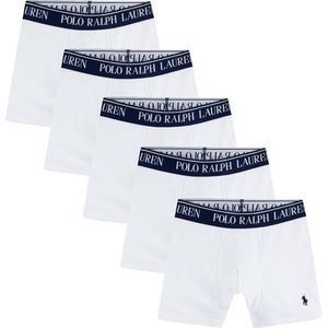 POLO RALPH LAUREN Boys’ Multi-pack Boxer Briefs(White 5-pack)