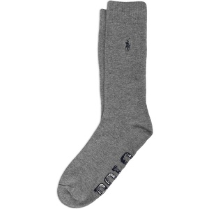 POLO RALPH LAUREN Men’s Casual Cozy Gripper Lounge Socks(Gray Heather)