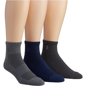 POLO RALPH LAUREN Men’s Tech Athletic Ankle Cushioned Arch Support Socks (3-Pack)(Navy Assort)