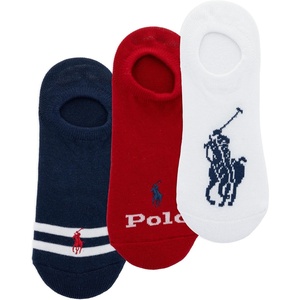 POLO RALPH LAUREN Women’s Big Pony Sneaker Liners 3-Pack(Red White and Blue)