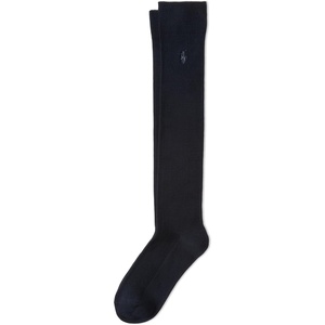 POLO RALPH LAUREN Women’s Classic Ribbed Knee High Socks – 1 Pair Pack – Cotton Comfort(Navy)